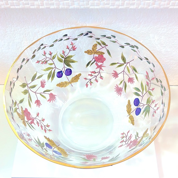 VTG “AMELIA" Hand-painted Optic Crystal Bowl W/
22k accents DISCONTINUED 11” - Picture 2 of 9